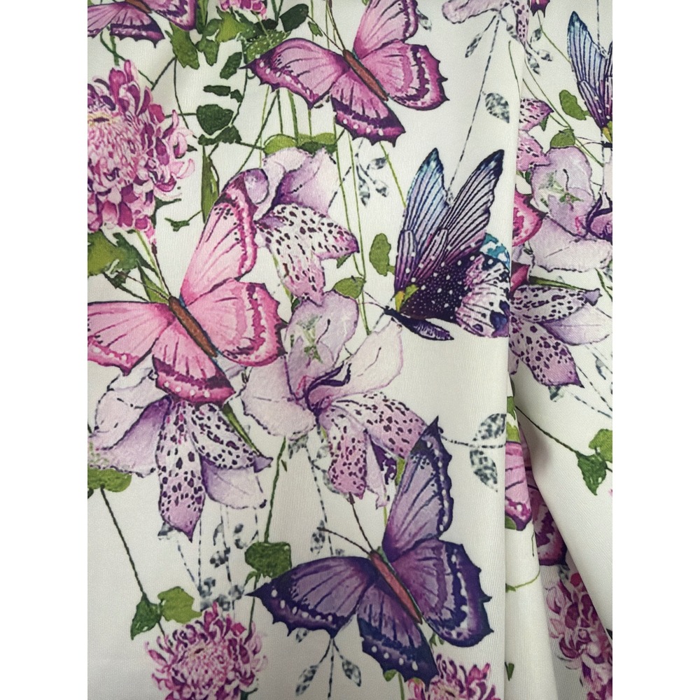 2‎ Piece Set Women XXL Purple Butterfly Floral Cardigan Cami Cottagecore Grandma - Picture 2 of 6